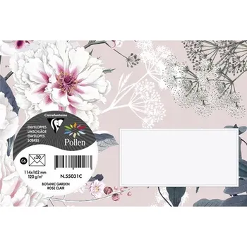 Obálka Barevné obálky - Květinové - 114x162 mm - 120 g/m² - 20 Kusů - Světle růžová -