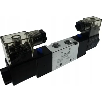 Ventil PNEUMATICKÝ ELEKTROMAGNETICKÝ VENTIL 5/2 1/4 24V DC PRO DVOUČINNÉ VÁLCE (DVOJITÁ CÍVKA)