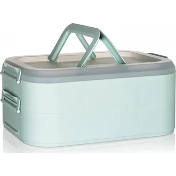 Dóza na potraviny dóza s uchy, 2 patra, 40x28x17,8cm PH MINT/TRA