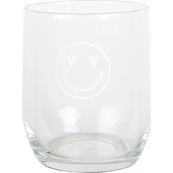 Sklenice Sklenička se smajlíkem Heart &amp; Smile - Ø 8*9 cm / 300 ml