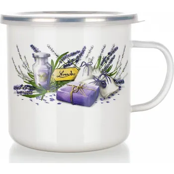 hrnek smalt. pr.11cm 0,7l LAVENDER + PH víko