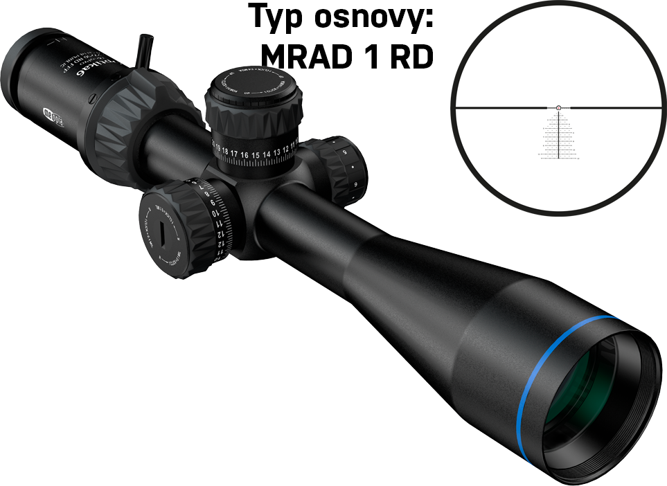 Meopta Optika6 4,5-27x50 RD FFP Záměrná osnova: MRAD RD