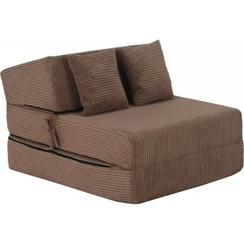 Křeslo Skládací matrace/křeslo, 2v1, světle hnědá, PELOS