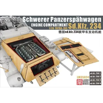 Plastikový model LANMO Model 1/35 Sd.Kfz. 234 Schwerer Panzerspähwagen Engine Compartment Tatra-103