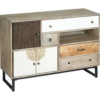 Komoda Rustikální dřevěná komoda s šuplíky Koval multicolor do obýváku 115 cm Atmosphera
