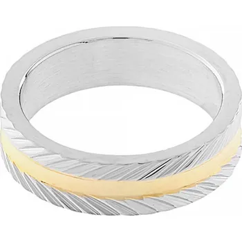 Souprava šperků Nerezový snubní prsten 5246 (velikost 54) - stříbrnozlaté barvy