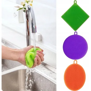 Mycí prostředek Silikonové mycí houbičky Sada mycích houbiček na nádobí Kuchyňské mycí houby Oboustranná mycí houbička