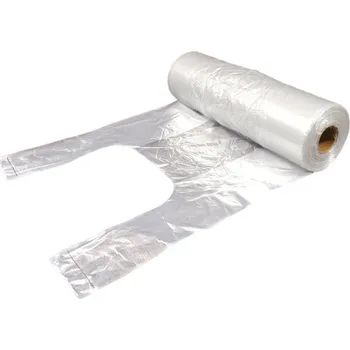Nákupní taška Mikrotenová taška na roli, nosnost 5 kg, délka 44 cm, šířka 23 cm, záložka 14 cm, transparentní, 250 ks