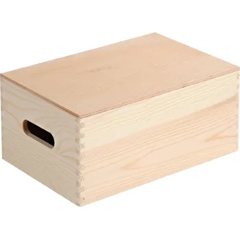 Úložný box Dřevěná úložná krabice s víkem, 29 x 19 cm, Kesper