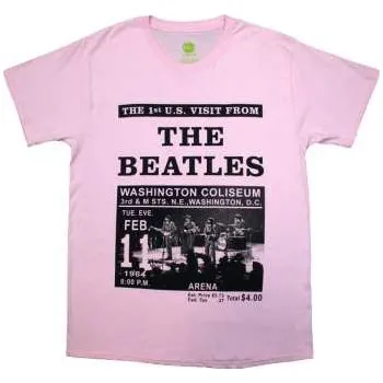 Merch The Beatles: The Beatles Unisex T-shirt: Washington '64 Promo (pink) (x-large) XL