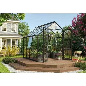 Skleník Zahradní skleník VITAVIA OLYMP 6700, čiré sklo 3 mm, černý Varianta: VITAVIA OLYMP 6700 čiré sklo 3 mm černý LG3807