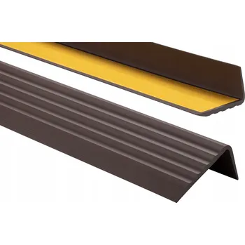 Stavební profil SCHODOVÝ PROFIL PVC Protiskluzový 41x25 80cm Tmavě Hnědá SCHODOVÁ LIŠTA