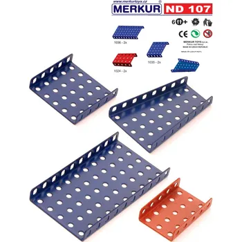 Stavebnice Merkur MERKUR ND107 Desky zkosené a zahnuté náhradní díl set 8ks KOVOVÁ STAVEBNICE | AS130