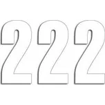 STARTOVACÍ ČÍSLA PRO KOSY 13 CM X 7 ROVNÁ, BÍLÁ BARVA Č. 2 (3 KS)