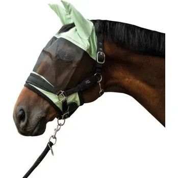 Koňská maska proti hmyzu HKM Maska proti hmyzu Premium HKM, na ohlávku, jade green PONY
