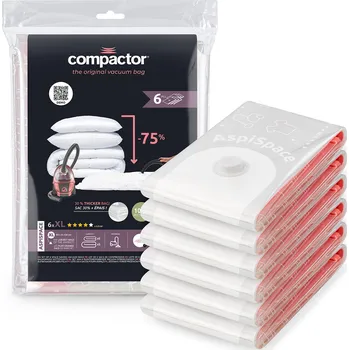 Úložný box Sada 6 ks vakuových úložných pytlů Compactor Bag Aspispace XL 140 litrů, 80 x 130 cm