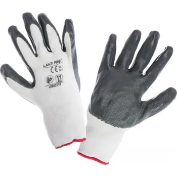 Pracovní rukavice Rukavice NITRIL, šedo-bílá, vel. 10 LAHTI PRO
