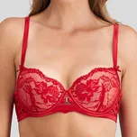 Pleasure State White Label - Lace me up podprsenka balkónová vyztužená jester red 75D 23-2516