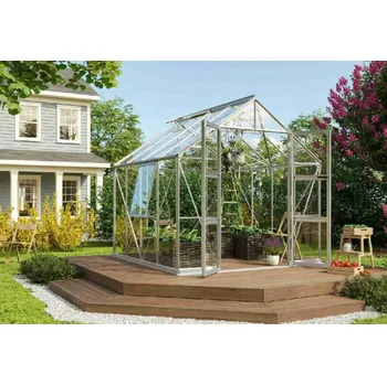Skleník Zahradní skleník VITAVIA OLYMP 6700, čiré sklo 3 mm, stříbrný Varianta: VITAVIA OLYMP 6700 čiré sklo 3 mm stříbrný LG3806