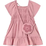 MAYORAL dívčí šaty KR + kabelka Kytička starorůžová vel. 86 cm