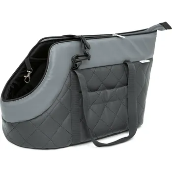 přepravka pro zvíře Popruh přes rameno pro psa Doggy šedý S 20 cm x 36 cm x 25 cm