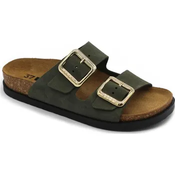 Dámské pantofle LEON 7010 Dámské korkové pantofle - Zelená Velikost: 37