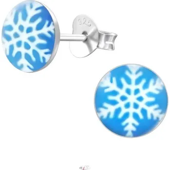 Náušnice Prosperk Stříbrné náušnice modré sněhová vločka S3727