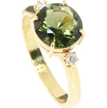 Prsten Stuchlík zlatý prsten s vltavínem 015285