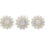 Home Styling Collection Nástěnná zrcadla 2 kusy + nástěnné hodiny