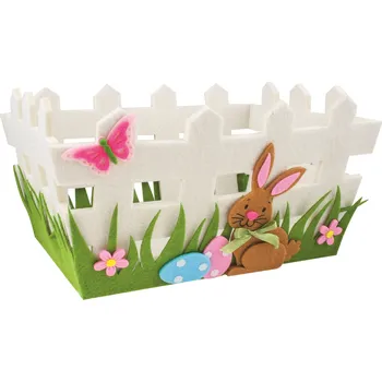 Velikonoční dekorace Maják Ohrádka 22x17x12cm filcová hranatá