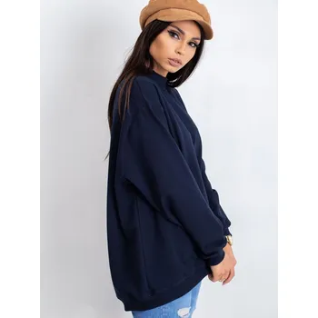 Dámská mikina Tmavě modrá bavlněná basic mikina RV-