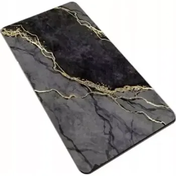 Koupelnová předložka Antiskluzová podložka do koupelny v designu mramoru – 80x50 cm černá