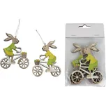 Velikonoční zajíc na kole k zavěšení, 2 ks