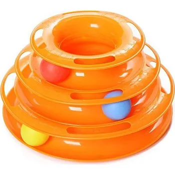 Hračka pro kočku Interaktivní hračka pro kočky pyramida - oranžová