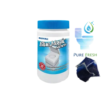 Chemické WC WC sáčky Blue Magic Aut Sachets PURE FRESH v dóze 20ks tablety do chemického WC