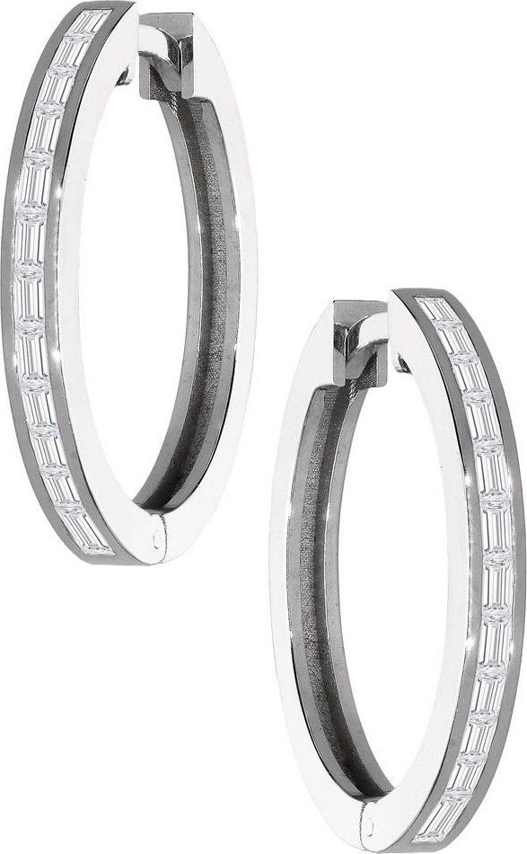 Zlaton Náušnice bílé zlato kruhy 2cm 4.3g s diamantem 0.470ct 000600812232