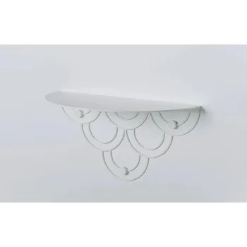 police Bílá kovová nástěnná police Husk POLYHEDRA moderní do obýváku a kuchyně 28 cm