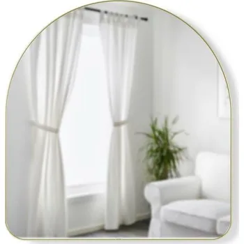 Zrcadlo Oválné závěsné zrcadlo Hubba Arched zlaté do obýváku a koupelny ve zlatém rámu Umbra