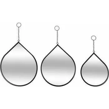 Zrcadlo Atmosphera Sada 3 zrcadel ve tvaru kapky černá