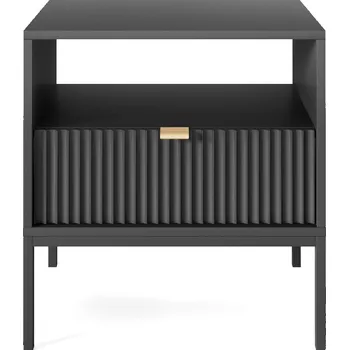 Noční stolek Intesi Noční stolek Delicious drážkovaný černý