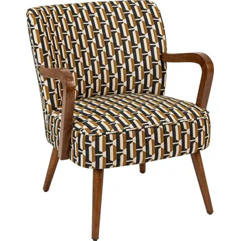 Křeslo Relaxační křeslo Chiara hnědé čalouněné do obýváku retro s područkami Atmosphera