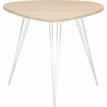 Konferenční stolek Oválný konferenční stolek Neile Atmosphera moderní bílý dřevěný do obývacího pokoje na třech nohách