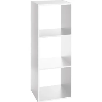 Nábytek Moderní bílá knihovna do obýváku Kali 3policový modulární MDF 100,5 cm