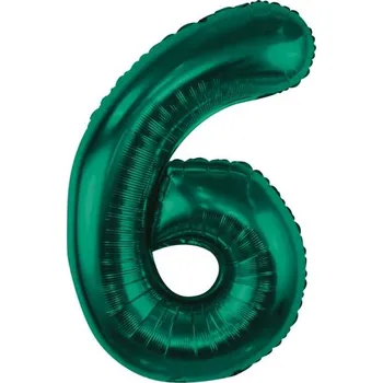 Balónek Fóliový balónek GoDan číslice 6 lahvově zeleň, 40 palců