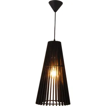 Závěsné svítidlo Osaka černé dřevěné do obýváku a jídelny boho 22,5 cm