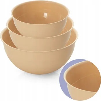 PLASTOVÁ KUCHYŇSKÁ MÍSA KULATÁ SADA MISEK 3 KS MÍSA BÉŽOVÁ