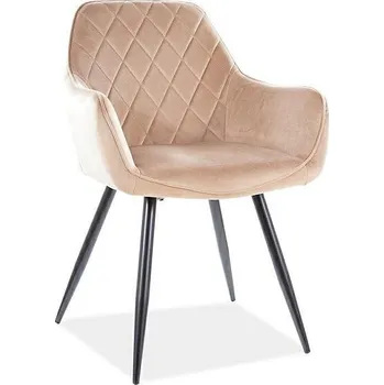 Jídelní židle Jídelní židle LINEA Velvet béžová čalouněná sametová s područkami glamour Intesi