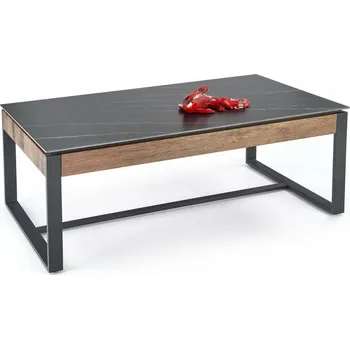 Konferenční stolek Konferenční stolek Amar obdélníkový černý mramor moderní loftový do obýváku 121x61 cm Intesi