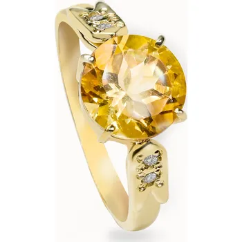 Prsten Stuchlík zlatý prsten s citrínem 015487