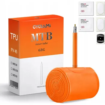 Duše na kolo CYCLAMI Velmi Lehká TPU Duše 63g MTB 27,5 / 1,9 - 2,50 Presta 45mm BOX